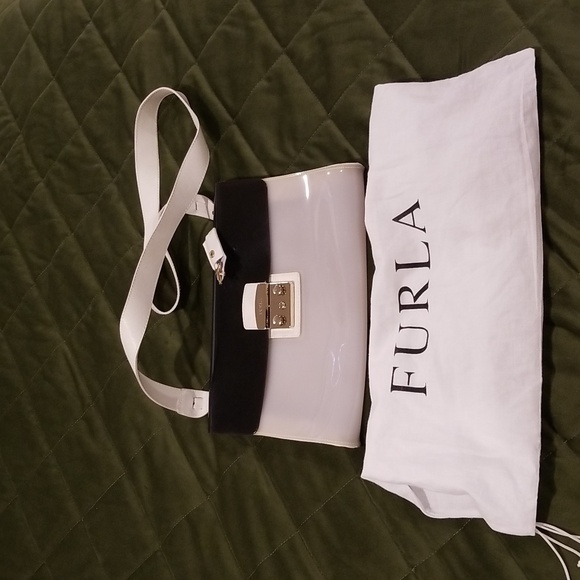 Transparent black and white Furla shoulder/cross over bag - Picture 1 of 9